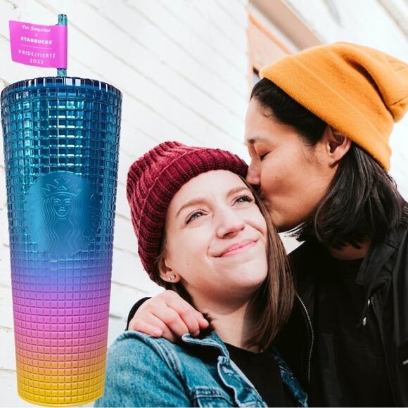 Starbucks NWT Gradient Grid Cold Cup - Pride 2023 Tim Singleton - 24 oz 709 ml - Picture 11 of 13